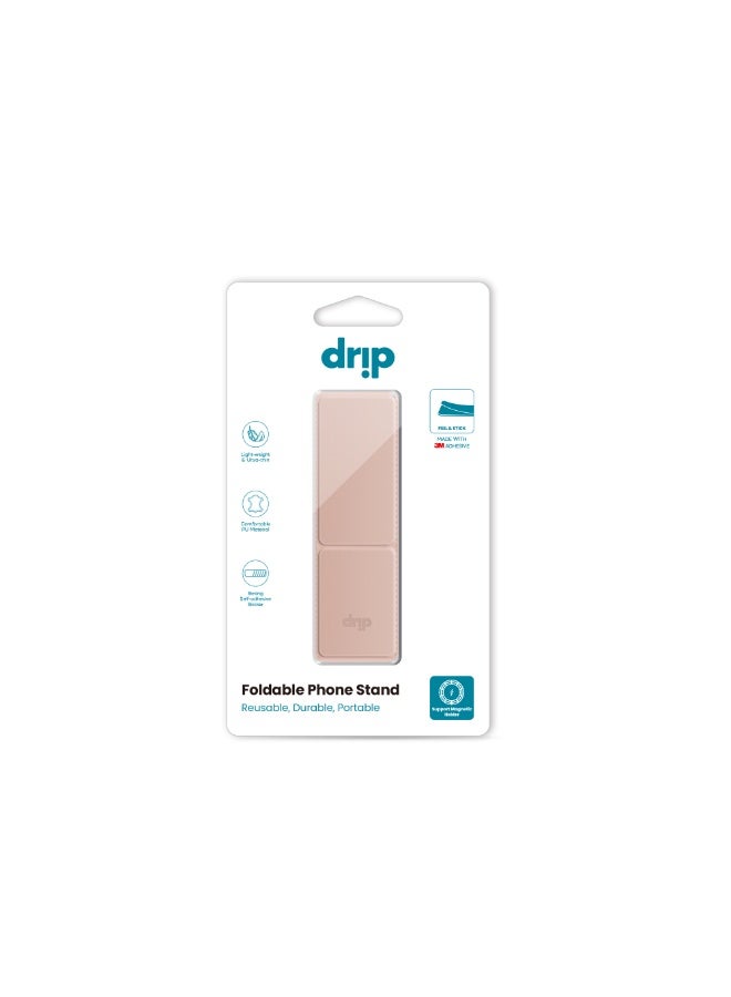 DRIP Foldable Phone Stand – Pink | Adjustable Aluminum Desk Holder for Smartphones & Tablets - Image 3