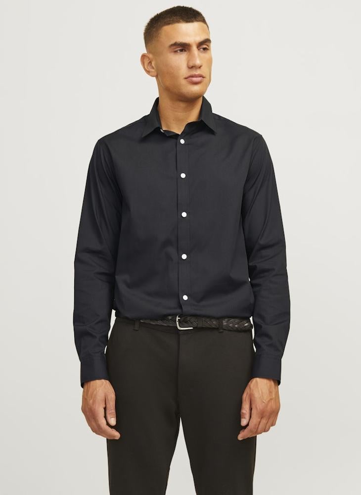 ج ج ريبل قميص بأكمام طويلة بقصة ضيقة بلون سادة - Image 1