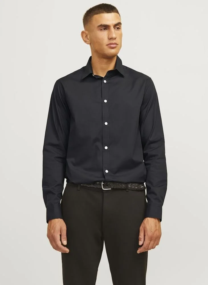 JJ Rebel Long sleeve slim fit solid shirt