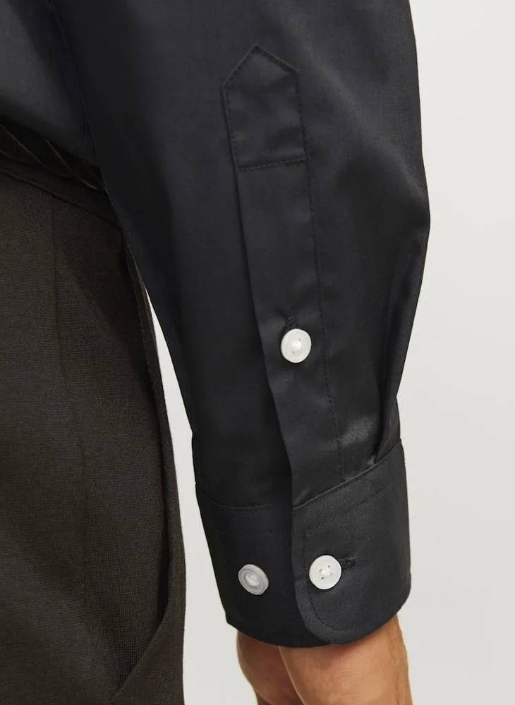 JJ Rebel Long sleeve slim fit solid shirt