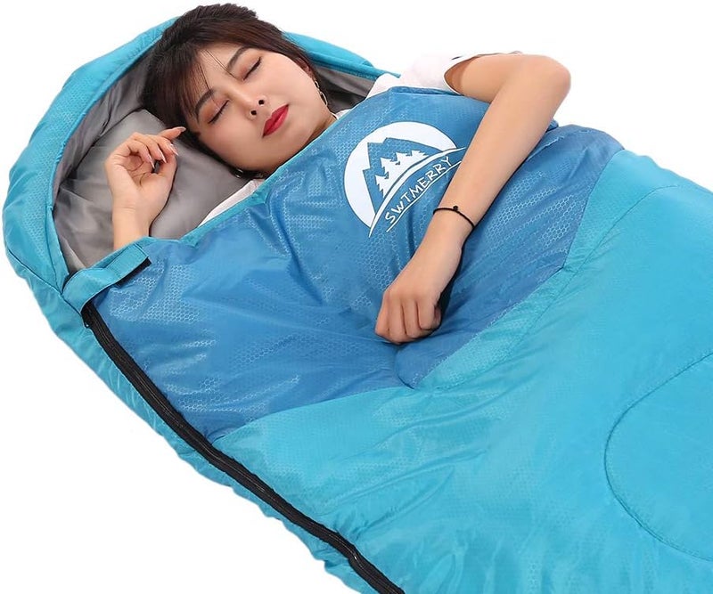 SWTMERRY Sleeping Bag 3 Seasons (Summer, Spring, Fall) Warm & Cool Weather - Lightweight,Waterproof Indoor & Outdoor Use for Kids, Teens & Adults for Hiking and Camping - Image 4