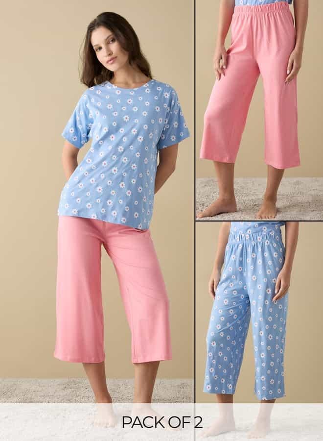 سبلاش فيڤ طقم بيجامات متنوعة بخصر مطاطي من قطعتين - Image 1