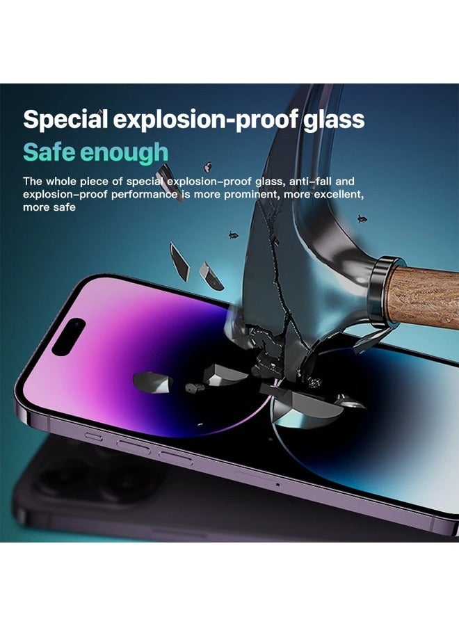 ميقيا Miqia طبقة حماية من الزجاج المقسى عالي الجودة لهاتف IPhone 15 Pro Max مغطى بالكامل بصندوق إصلاح سريع 9H HD عرض واقي شاشة إزالة الغبار التلقائي - Image 4