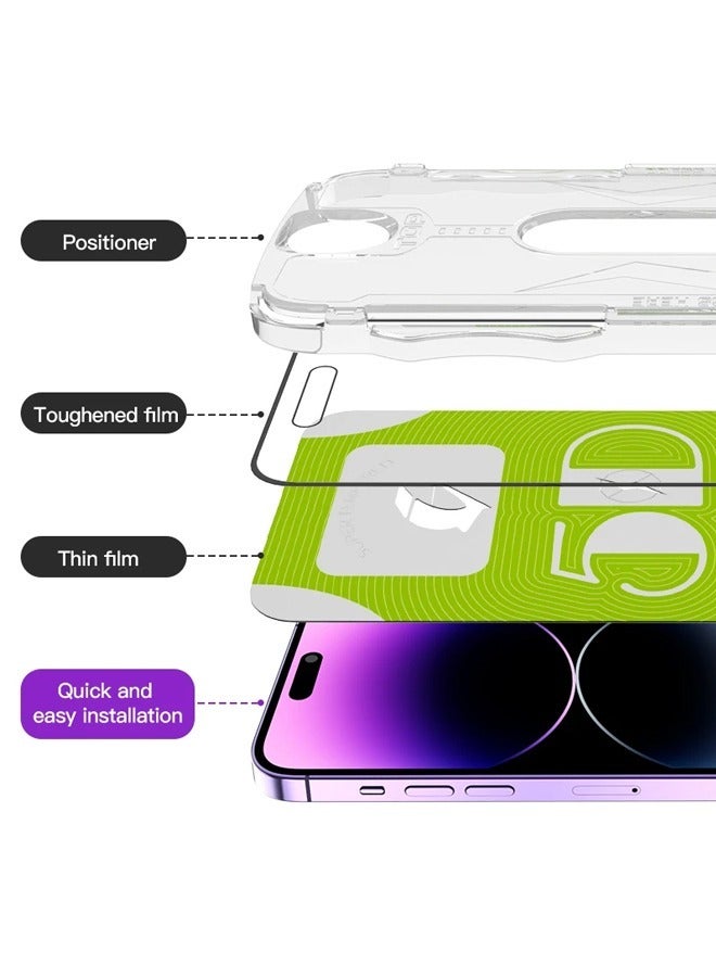 ميقيا Miqia طبقة حماية من الزجاج المقسى عالي الجودة لهاتف IPhone 15 Pro Max مغطى بالكامل بصندوق إصلاح سريع 9H HD عرض واقي شاشة إزالة الغبار التلقائي - Image 2