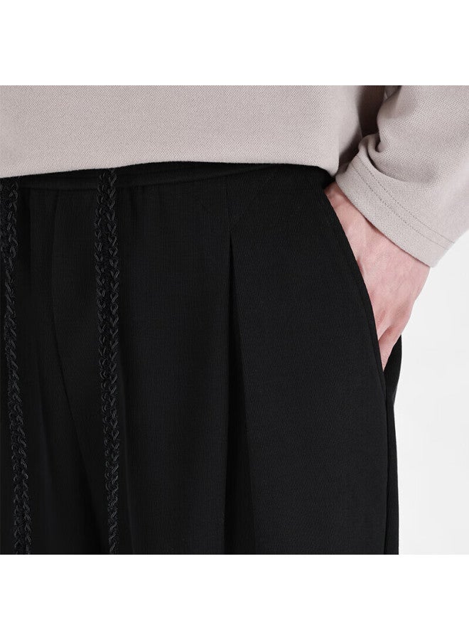 Markless Casual Pants For Men, Autumn And Winter Versatile Simple Loose Straight Comfortable Trousers, Men's 3852, Black, Size 29 - Image 3