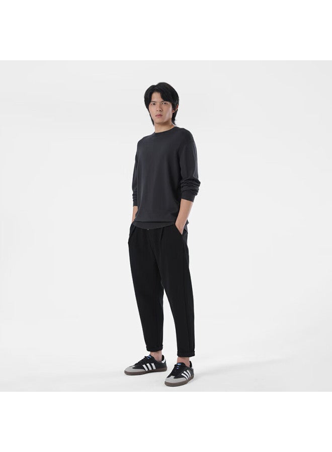Markless Casual Pants For Men, Autumn And Winter Versatile Simple Loose Straight Comfortable Trousers, Men's 3852, Black, Size 29 - Image 2
