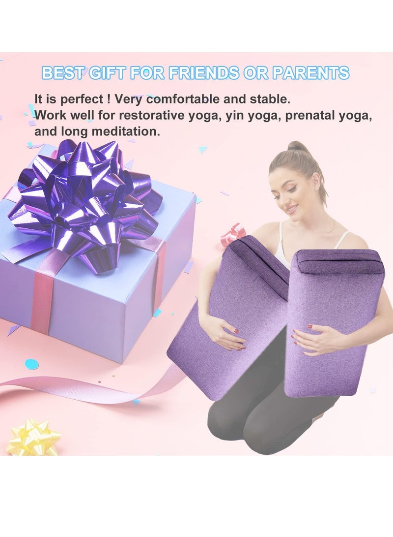 Generic 1 Pack Yoga Bolster Rectangular Meditation Pillow Lightweight Yoga Pillow Yoga Bolster Pillow Yoga Cushion with Carry Handle, Washable Cover Yoga Accessories for Meditation Support  - Image 4