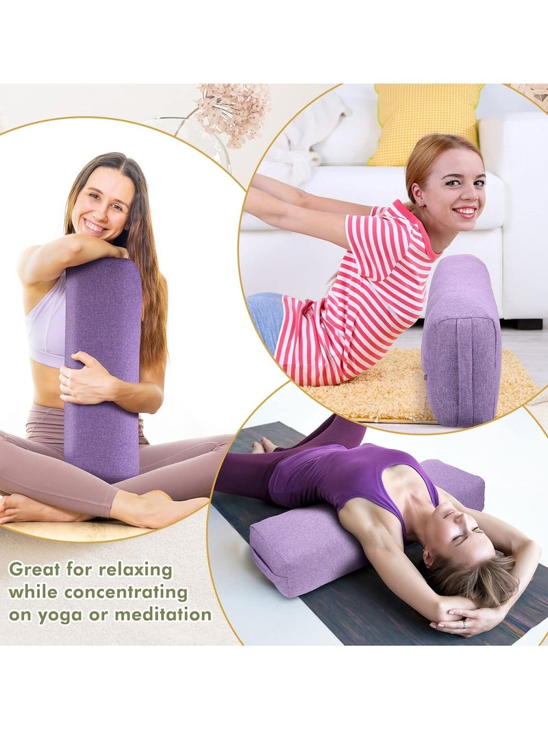 Generic 1 Pack Yoga Bolster Rectangular Meditation Pillow Lightweight Yoga Pillow Yoga Bolster Pillow Yoga Cushion with Carry Handle, Washable Cover Yoga Accessories for Meditation Support  - Image 5