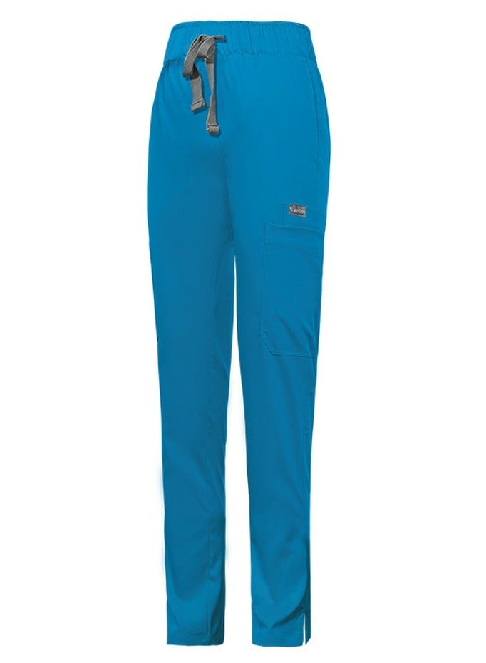 Loquat Medical Uniform Scrubs Pants Unisex Elastic Waist Pants Workwear Blue