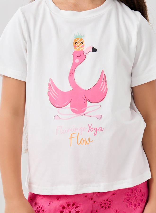 Styli Graphic Print Round Neck T-Shirt and Shorts Set - Image 4