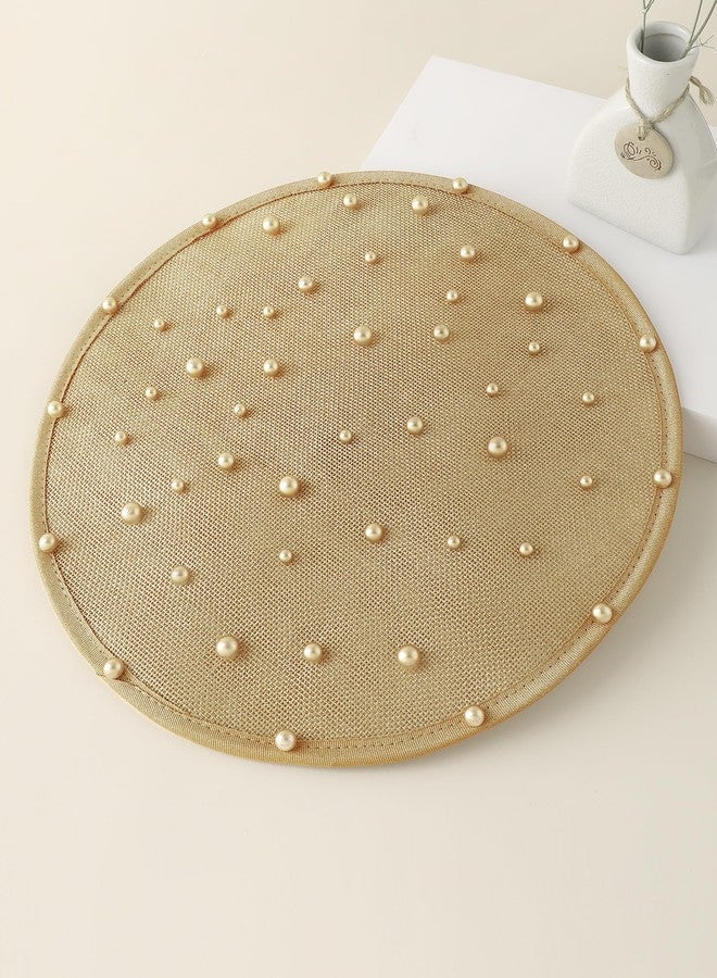 كوكو لاند قبعة كوكولاند المزينة، قبعة كوكتيل لحفلات الشاي، طوق رأس ديربي، قبعات كنتاكي مسطحة لحفلات الزفاف، ذهبية اللون - Image 4