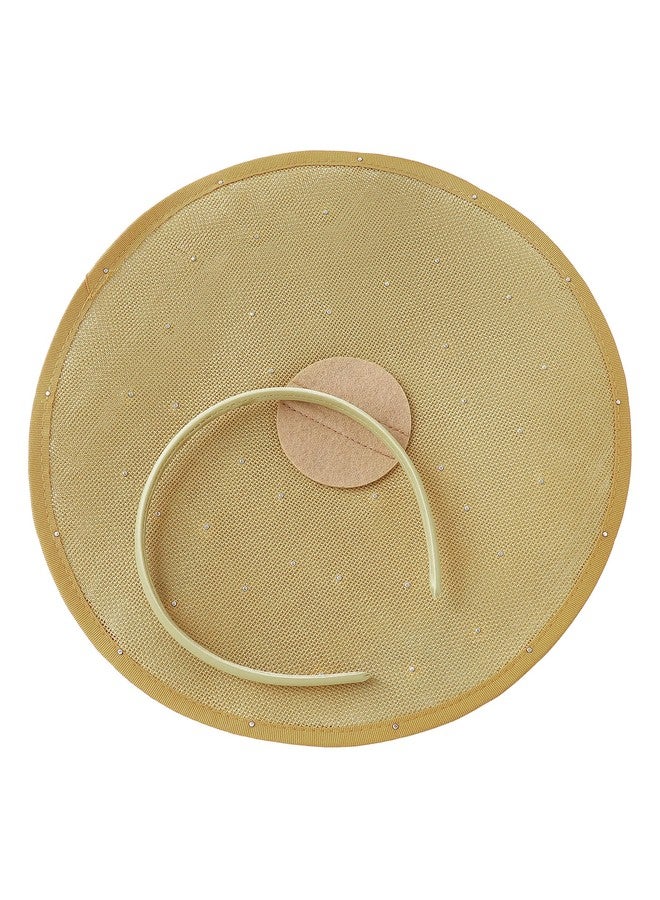 كوكو لاند قبعة كوكولاند المزينة، قبعة كوكتيل لحفلات الشاي، طوق رأس ديربي، قبعات كنتاكي مسطحة لحفلات الزفاف، ذهبية اللون - Image 5