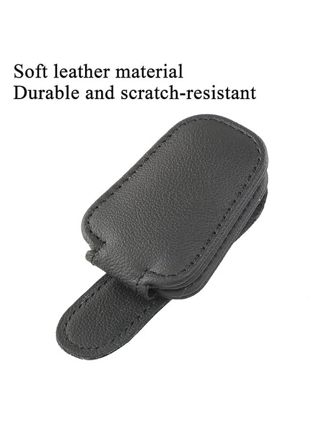 Generic Sunglasses Holders for Car Sun Visor, Magnetic Leather Glasses Eyeglass Hanger Clip for Car, Ticket Business Card Clip Eyeglasses Mount Car Visor Accessories  - Image 3