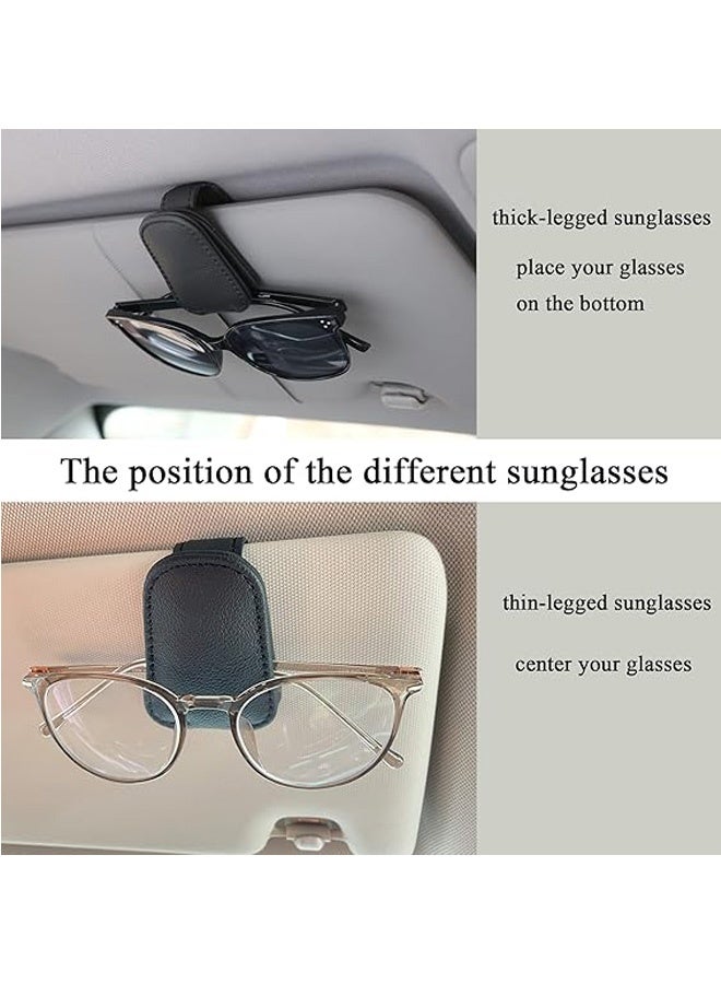 Generic Sunglasses Holders for Car Sun Visor, Magnetic Leather Glasses Eyeglass Hanger Clip for Car, Ticket Business Card Clip Eyeglasses Mount Car Visor Accessories  - Image 4