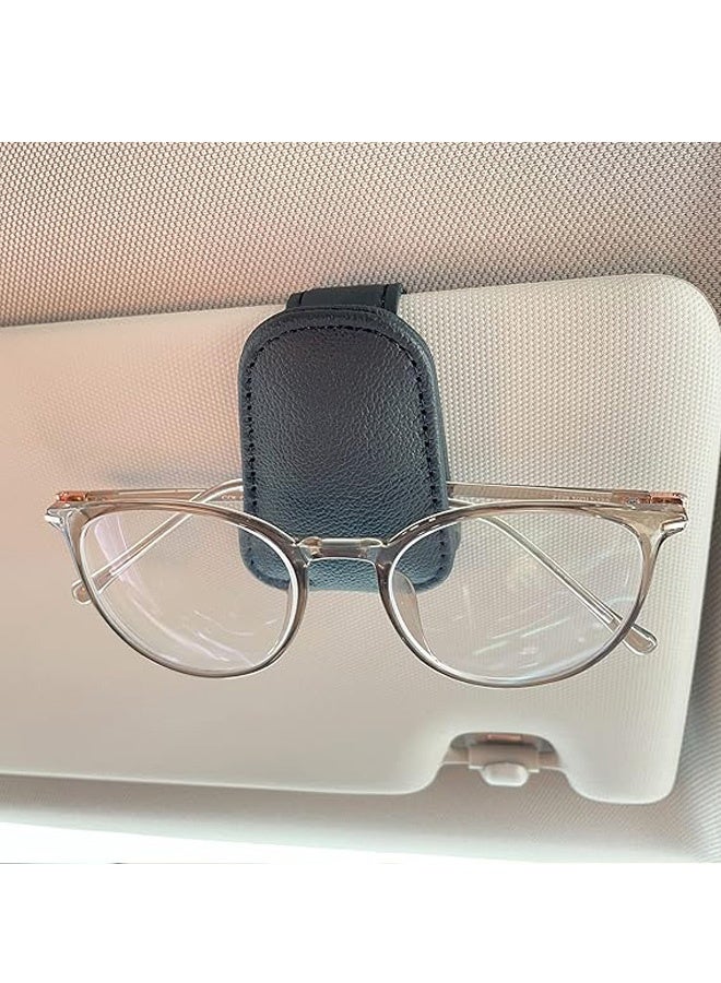 Generic Sunglasses Holders for Car Sun Visor, Magnetic Leather Glasses Eyeglass Hanger Clip for Car, Ticket Business Card Clip Eyeglasses Mount Car Visor Accessories  - Image 2