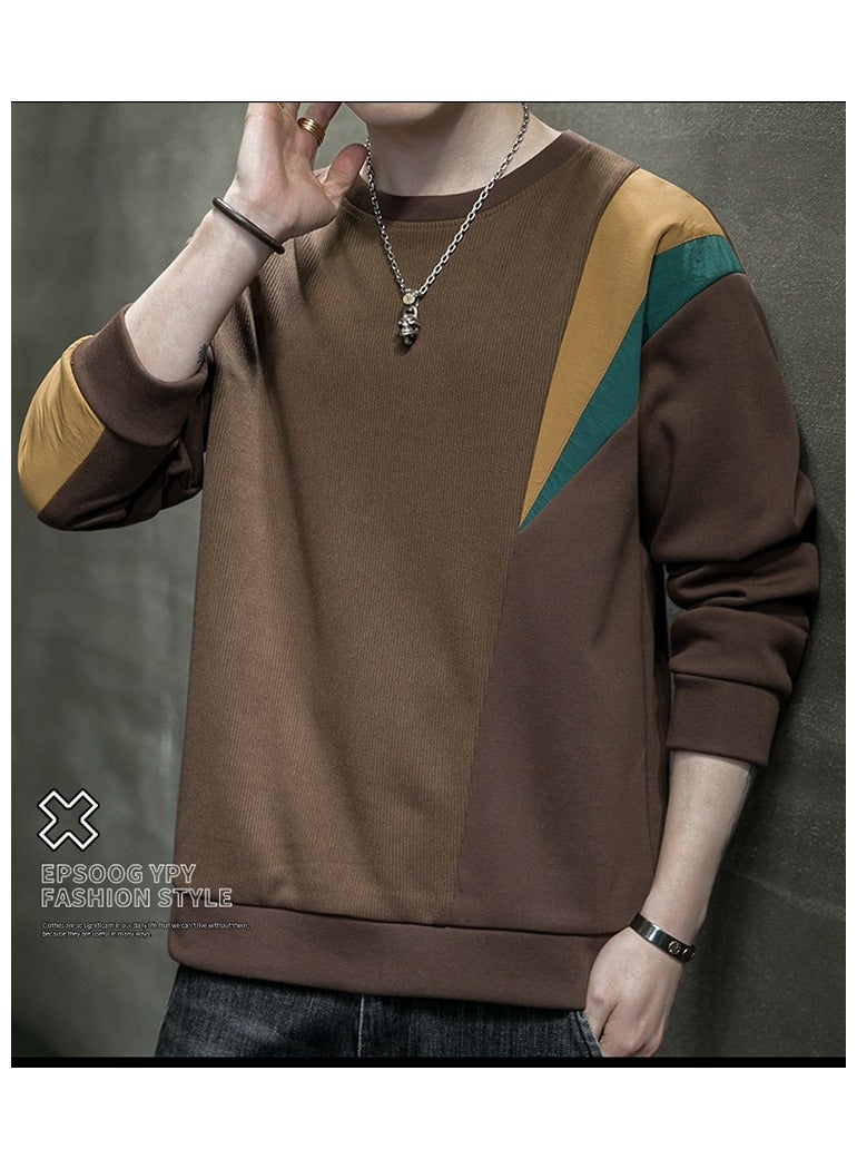 Large Size Fashionable Men's Long Sleeved Easy To Match Sports Hoodie T-shirt  - Image 3