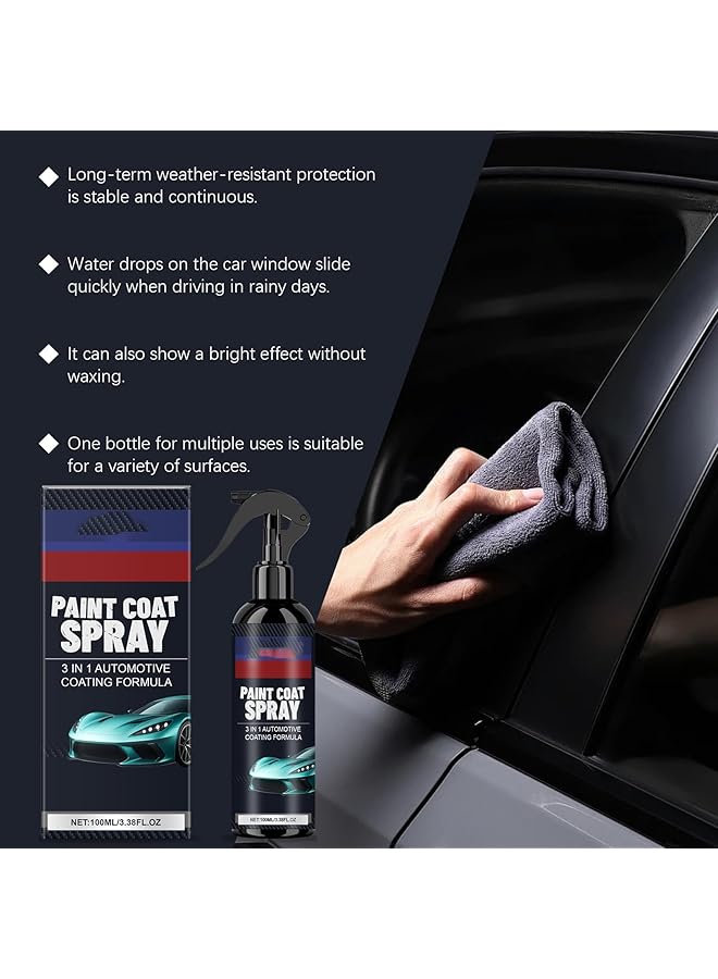 KASTWAVE Ceramic Top Coat Spray For Cars, Waterless Wash & Hydrophobic Protection, High-Gloss Finish, Instant Shine, Includes Towel & Sponge, Car Detailing Solution - Image 4