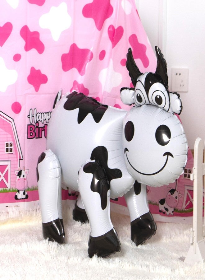 CHANGZHONG 3D Cow Balloon for Party Decorations,Cute Self Standing Cow Balloons for Western Cowboy Cowgirl Theme Birthday Party Favor Supplies Decor - Image 3