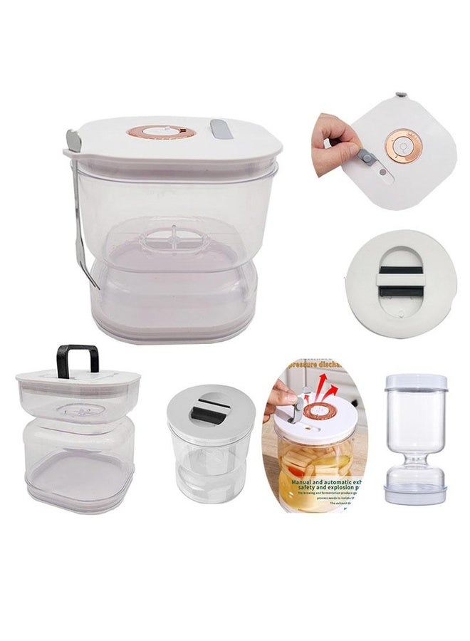 HuHa Kitchen Wet And Dry Separate Pickle Jar Plastic Wet And Dry Dispenser Hourglass Can, Style: Round Extension With Fork - Image 5