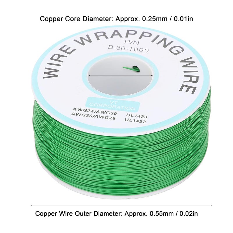 Tyenaza Copper Wire, Circuit Board Flying Wire Tinned Single Core Electronic Connecting Line (Green) - Image 2