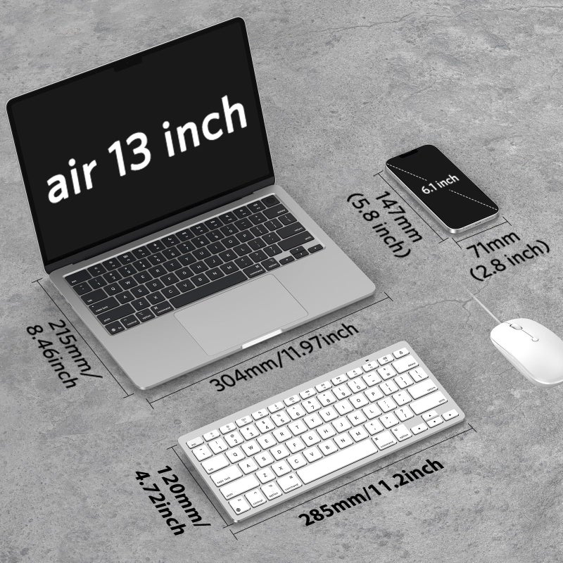 OMOTON Wireless Keyboard for Mac, Keyboard for Mac, Stable Bluetooth & Ultra-Slim Portable, Ergonomic Design, Compatible with MacBook Pro/Air/iMac, Silverwhite - Image 3