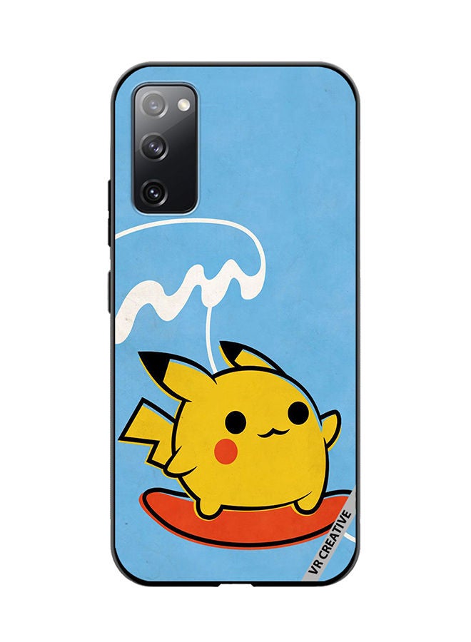 VR CREATIVE Protective Case Cover For Samsung Galaxy S20 FE 5G Pikachu Surfing 1  Design Multicolour - Image 1