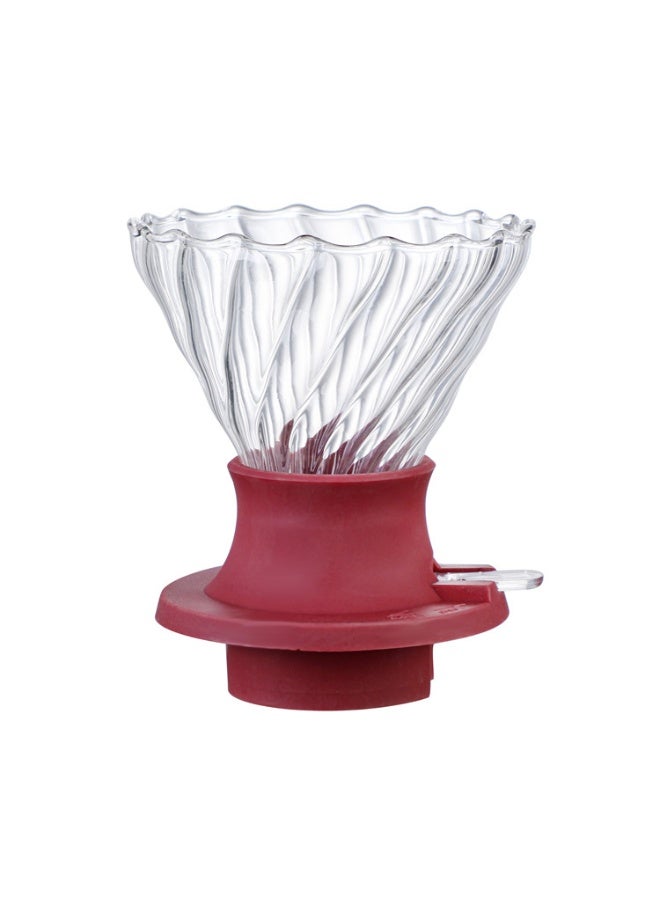 هومستر مفرق قهوة بالزليج الكبير من الزجاج، مقاعد السيليكون الحمراء لمنفذ القهوة، إكسسوار آلة تصفيق القهوة اليدوية للمنزل والكافيه - Image 1