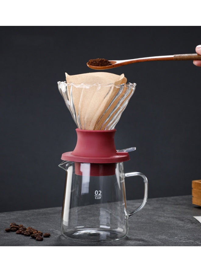 هومستر مفرق قهوة بالزليج الكبير من الزجاج، مقاعد السيليكون الحمراء لمنفذ القهوة، إكسسوار آلة تصفيق القهوة اليدوية للمنزل والكافيه - Image 4