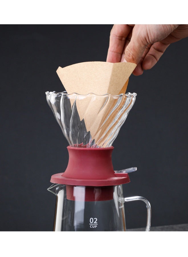 هومستر مفرق قهوة بالزليج الكبير من الزجاج، مقاعد السيليكون الحمراء لمنفذ القهوة، إكسسوار آلة تصفيق القهوة اليدوية للمنزل والكافيه - Image 3