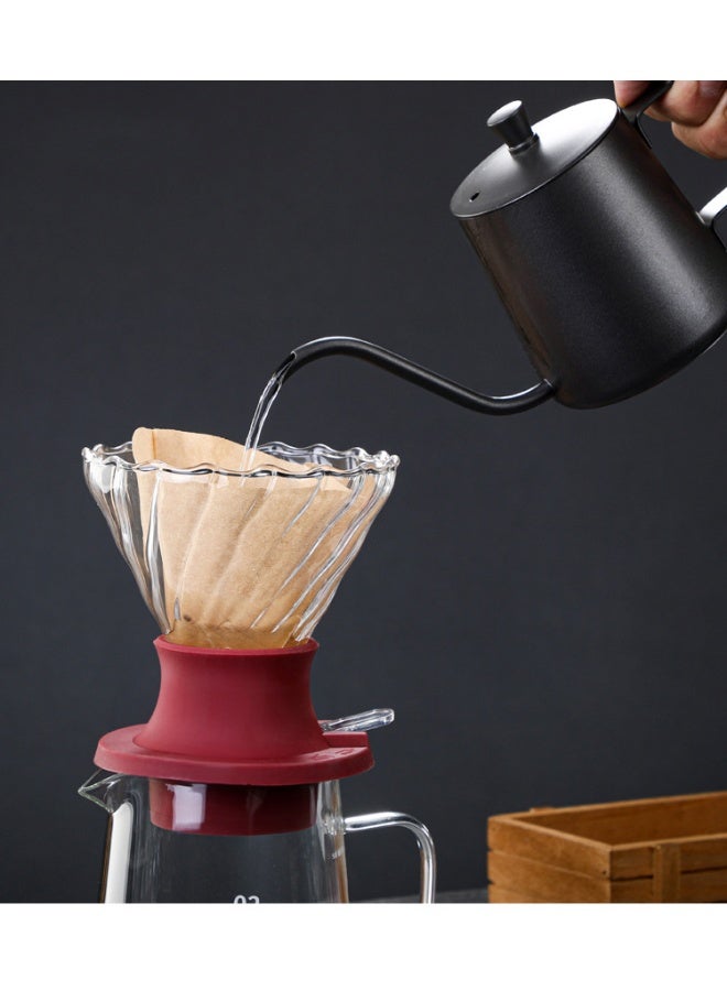 هومستر مفرق قهوة بالزليج الكبير من الزجاج، مقاعد السيليكون الحمراء لمنفذ القهوة، إكسسوار آلة تصفيق القهوة اليدوية للمنزل والكافيه - Image 5