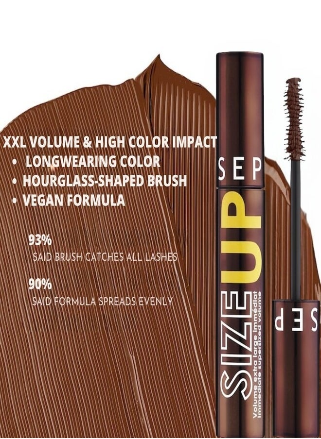 SEPHORA - SEPHORA Size Up Mascara - Supersized Volume, Brown, 12.5ml | Long-Lasting & Smudge-Proof - Image 1