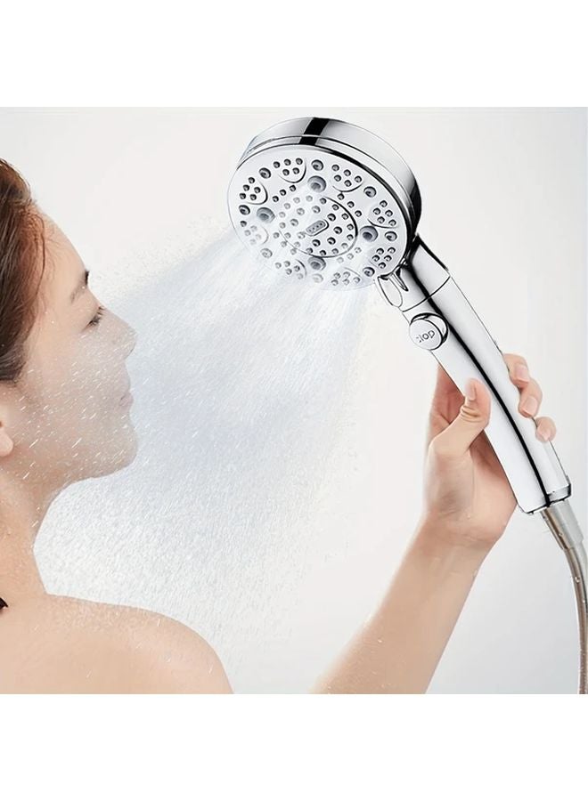 Round Shower Head Silvery Wall Bracket 1 5M 9 Water Flow Settings Handheld Combo - Image 4