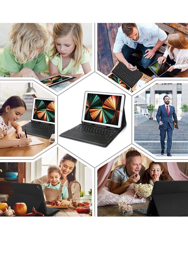 Generic - iPad 9.7 Keyboard Case for iPad 6th Generation 2018 iPad 5th Gen 2017 iPad Air 2 & Air iPad Pro 9.7 Wireless Bluetooth Touchpad Keyboard Protective Case with Pencil Holder - Image 1