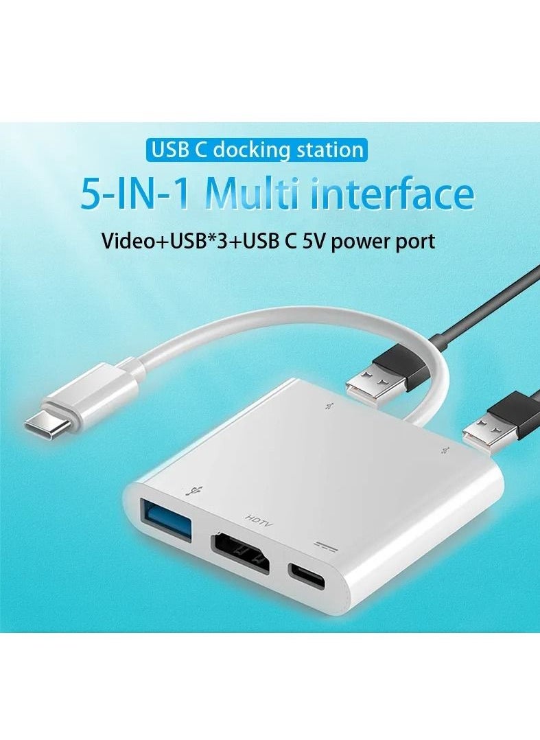 AIRSKY USB C HUB 5 In 1 - USB-C PD + HDMI + USB 3.0 X3