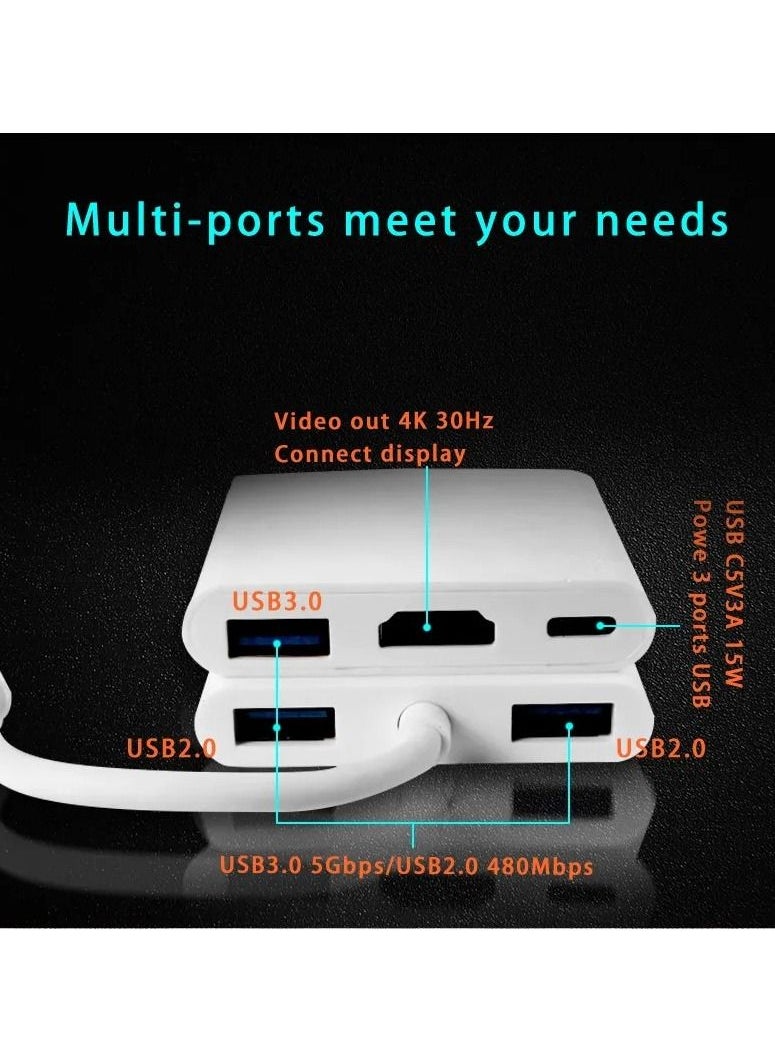 AIRSKY USB C HUB 5 In 1 - USB-C PD + HDMI + USB 3.0 X3