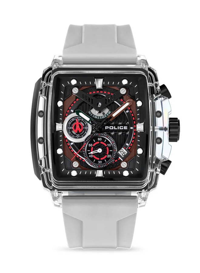 POLICE Men's Clout Men's Quartz Multi-Function Watch with TR90 Case & Four Distinct Straps, 43mm
