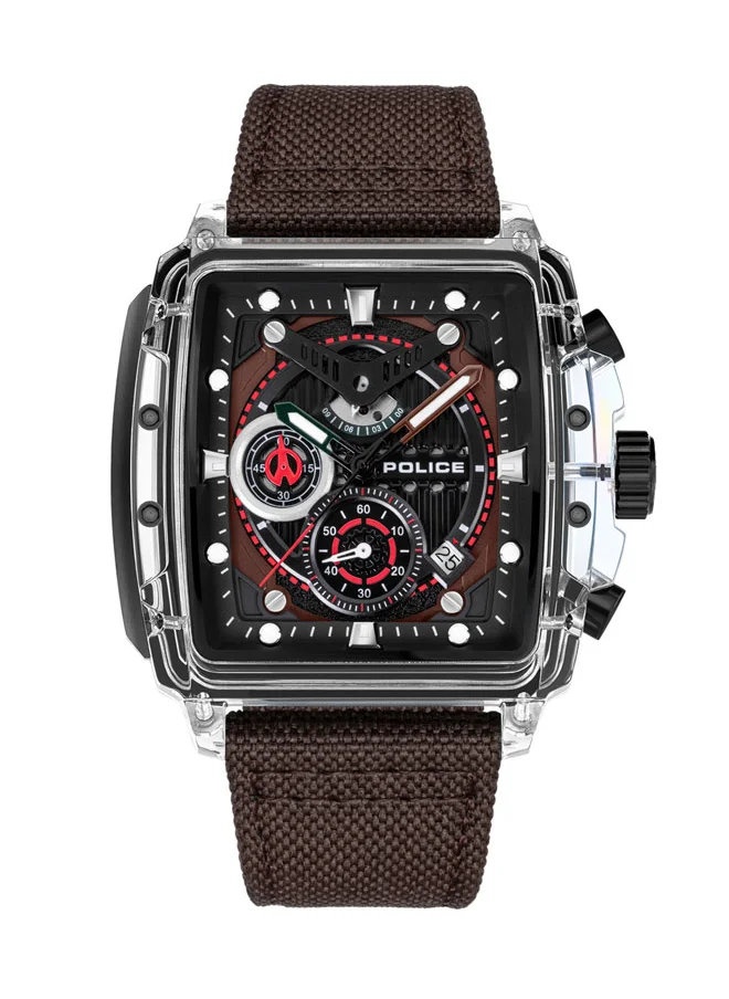 بوليس Clout Men's Quartz Multi-Function Watch with TR90 Case & Four Distinct Straps, 43mm