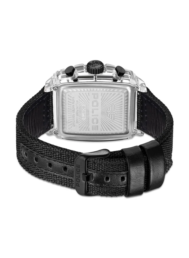 POLICE Men's Clout Men's Quartz Multi-Function Watch with TR90 Case & Four Distinct Straps, 43mm