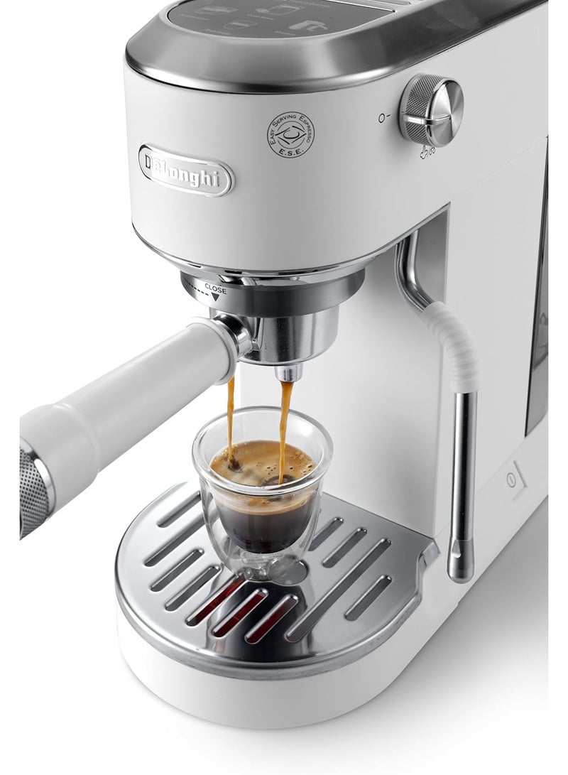 De'Longhi  - EC890.wh Barista Duo Dedica Coffee Machine with Pump, Espresso & Cold Brew – Manual Machine with Latte Art Steam Bar – Touchscreen – 1450W – white – EC890.PI 1 L 1450 W EC890.wh white - Image 5