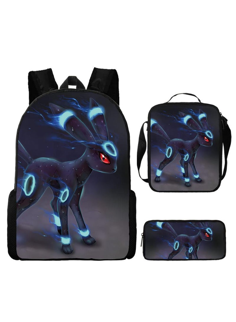 general 3-Piece Pokemon 3D Print Backpack Set - Image 1