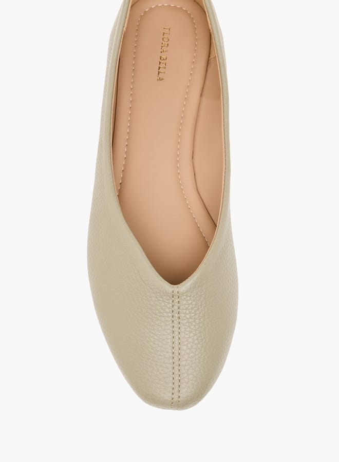 Flora Bella By Shoexpress Women Textured Slip-On Ballerina Shoes  - Image 4