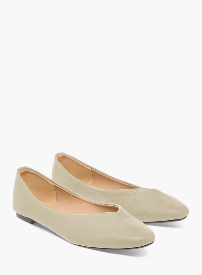Flora Bella By Shoexpress Women Textured Slip-On Ballerina Shoes  - Image 1