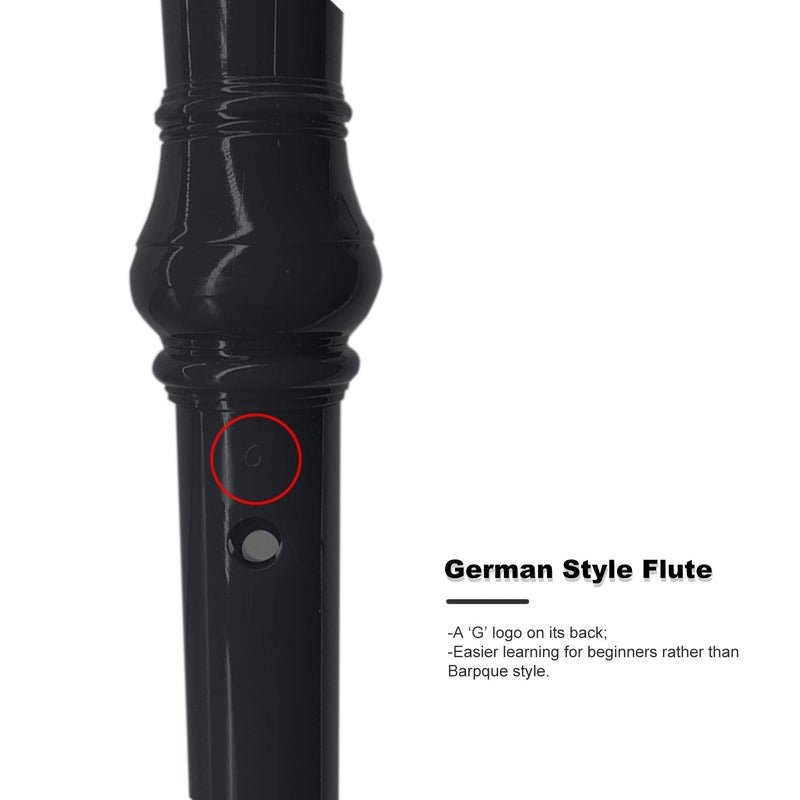 ENGIEGEE SJOYS ENGIEGEE 8-Hole Soprano Descant Recorder Kids Music Flute with Cleaning Rod & Case Bag For School Student Home Entertainment Black - Image 4