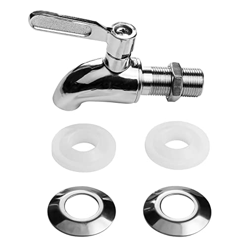 PUSCRIENO Replacement Spigot for Beverage Dispenser, Stainless Steel Spigot for Drink Dispenser, ​Water Dispenser Faucet, Food Grade, with Anti-Clogging Cap (2PACK) - Image 3