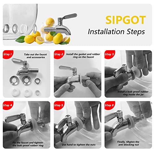 PUSCRIENO Replacement Spigot for Beverage Dispenser, Stainless Steel Spigot for Drink Dispenser, ​Water Dispenser Faucet, Food Grade, with Anti-Clogging Cap (2PACK) - Image 5