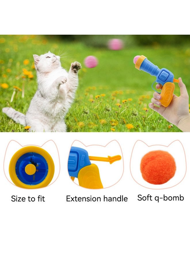 Andiker Cat Toy Balls Set, 30pcs Plush Cat Pom Pom Balls & a Plastic Cat Fetch Toy Launcher Set for Cat Catch and Fetch Interactive Cat Toy with Colorful Cat Balls for Indoor Cat (30 balls+1 launcher) - Image 3