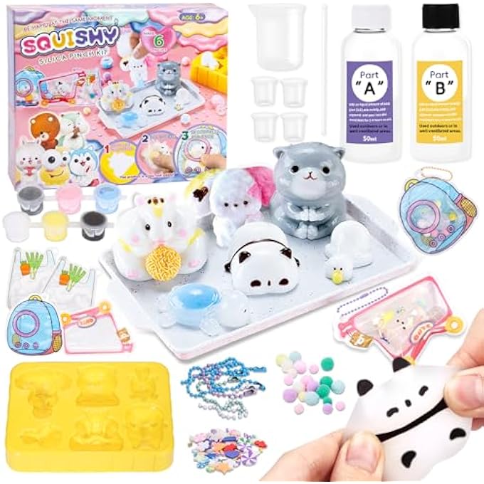Crelloci Taba Squishy Kit, Fast Cure Liquid Silicone Squishy Maker with Animal Molds - Image 1