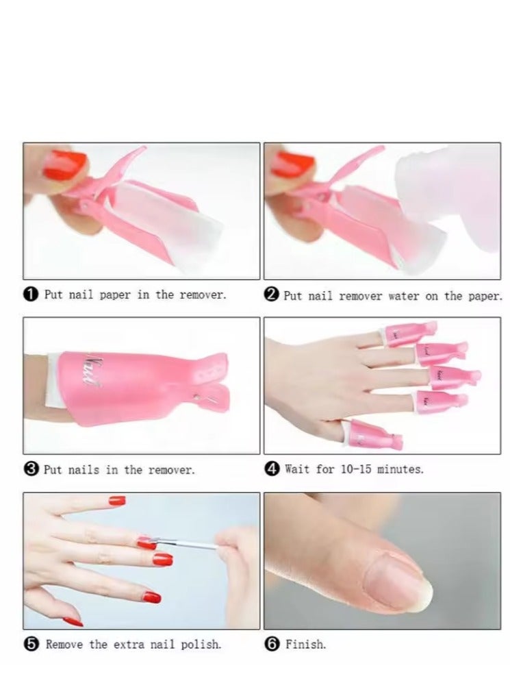 XiuWoo 20 pcs Gel Polish Nail Off Remover Cleaner Wrap Clip Cap DIY Silicone Wearable Nail Soak Soakers for UV Gel Polish Remover - Image 4