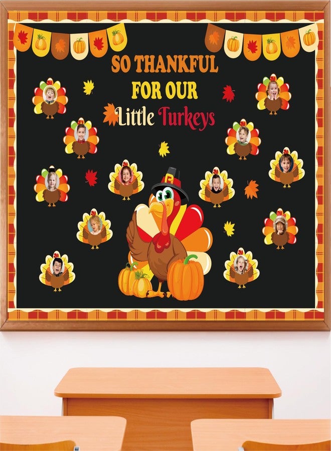 80UncleKimby Thanksgiving Fall Bulletin Board Decorations - DIY Turkey Photo Crafts with Pumpkin “So Thankful for Our” Paper Cutouts Set for School, Classroom, Autumn Wall Door - Image 1
