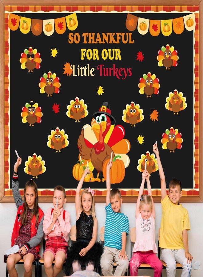 80UncleKimby Thanksgiving Fall Bulletin Board Decorations - DIY Turkey Photo Crafts with Pumpkin “So Thankful for Our” Paper Cutouts Set for School, Classroom, Autumn Wall Door - Image 2
